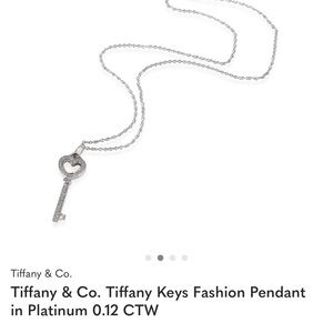 Tiffany & Co. Platinum Key Pendant Necklace